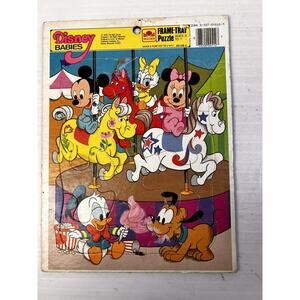 Disney Babies Frame Tray Puzzle Vintage 1986 Golden Children Mickey Minnie USA
